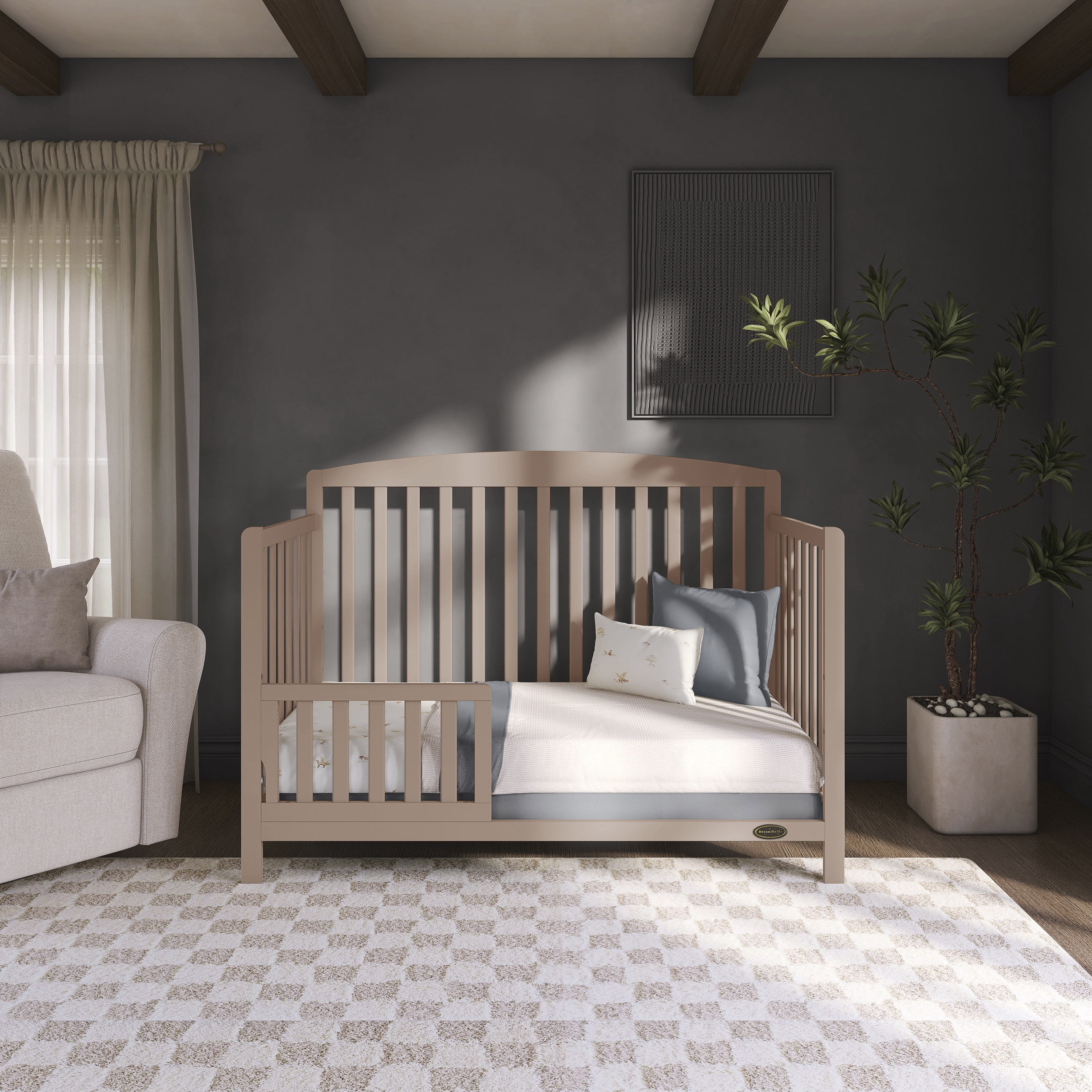 Nursery Bundle, Dream On Me Odelle 5 in 1 Crib in Almond Butter and Crib & Toddler Mattress Bundle
