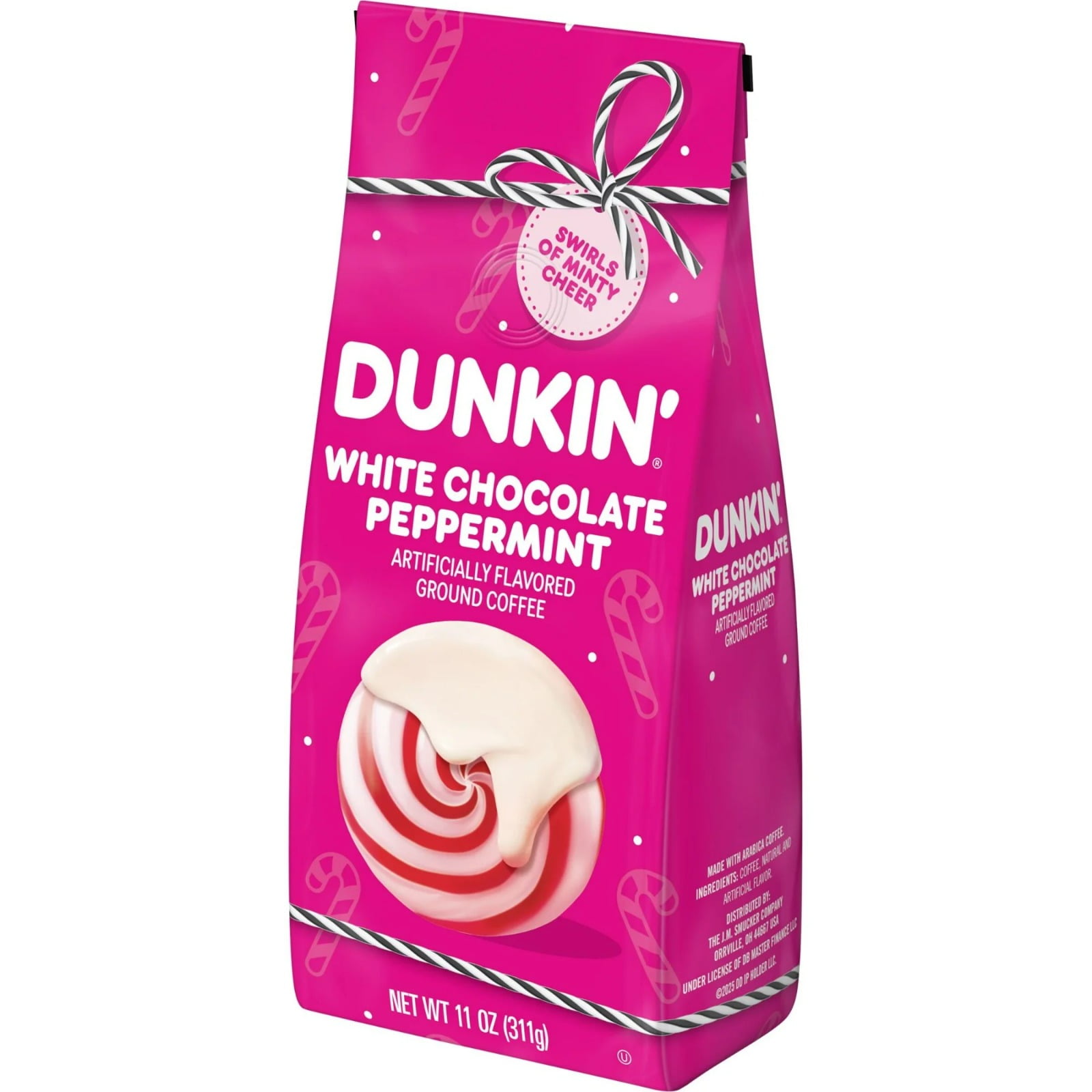 Dunkin Polar Peppermint Artificially Flavored Ground Coffee, 11 oz (2 Pack)