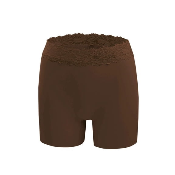 WAGUTH High Waist Lace Shapewear Shorts for Women Seamless Anti-Chafing Thigh Slimming Shaper for Date Night & Casual Loungewear,Coffee,XXL