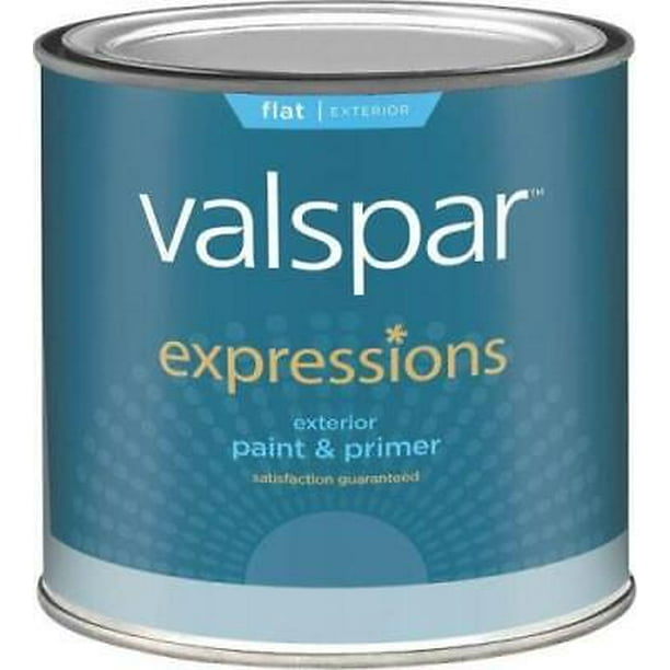 4pk Valspar 17101 Expressions Exterior Latex Paint, Flat, White, 1