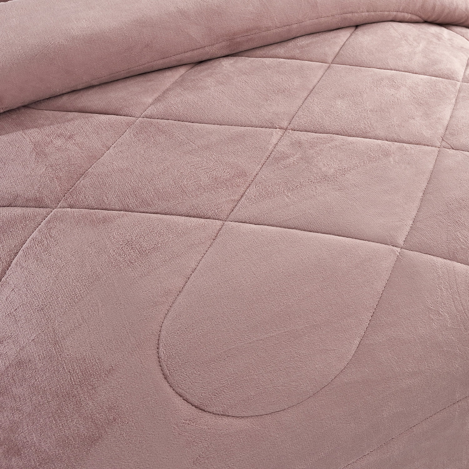 JML Sherpa Fleece Borrego Blanket 3 Pieces,King 79" x 91",Thick Warm Blanket,Woodrose,6.5lb