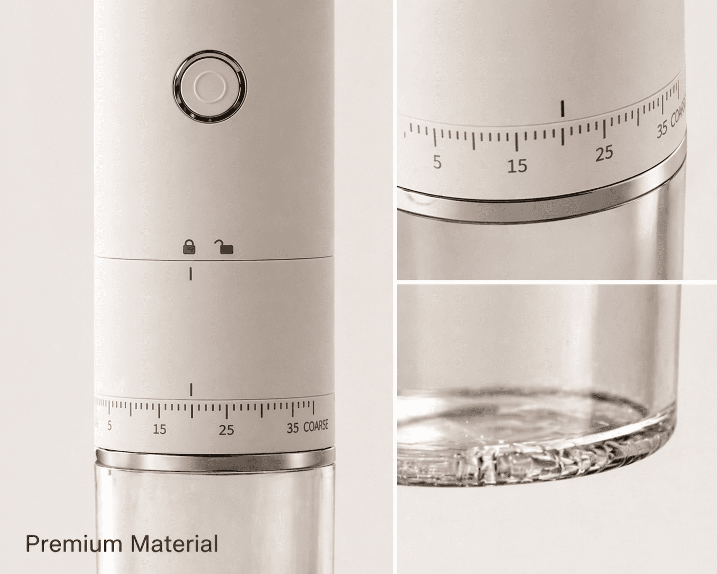 Portable Electric Coffee Grinder with 38 Adjustable Settings, USB Rechargeable Burr Mill with 1500mAh Battery, 304 Stainless Steel 25g Capacity Bean Grinder for Travel, Office and Camping