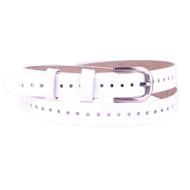 Hebilla de cinturón de cuero suave para mujer Accesorio de con correa de cintura informal Blanco Zulema Cinturón de jeans de cintura punk de moda