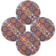 thumbnail image 2 of Coolnut Mexican Ceramic Tile Pattern Round Placemats for Dining Table Washable Placemats Non-Slip Heat Resistant Kitchen Table Mats Set of 6 Home Decor, 2 of 7