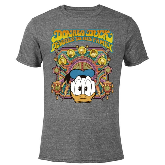 Disney DuckTales Donald Duck Devoted to His Family Retro - Short Sleeve Blended T-Shirt for Adults - Customized-Dark Heather