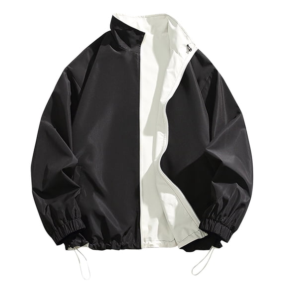 JTieacloth Men's Jackets Coats Men's Flight Jacket Lightweight Windbreaker Full Zip Casual Jacket Black