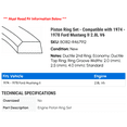 thumbnail image 2 of Piston Ring Set - Compatible with 1974 - 1978 Ford Mustang II 2.8L V6 1975 1976 1977, 2 of 2