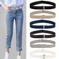 thumbnail image 1 of Cinturón de mujer harmtty, color sólido, elástico, ajustable, invisible, ajustable, ligero, para jeans, accesorio de moda, azul oscuro, 1 of 8