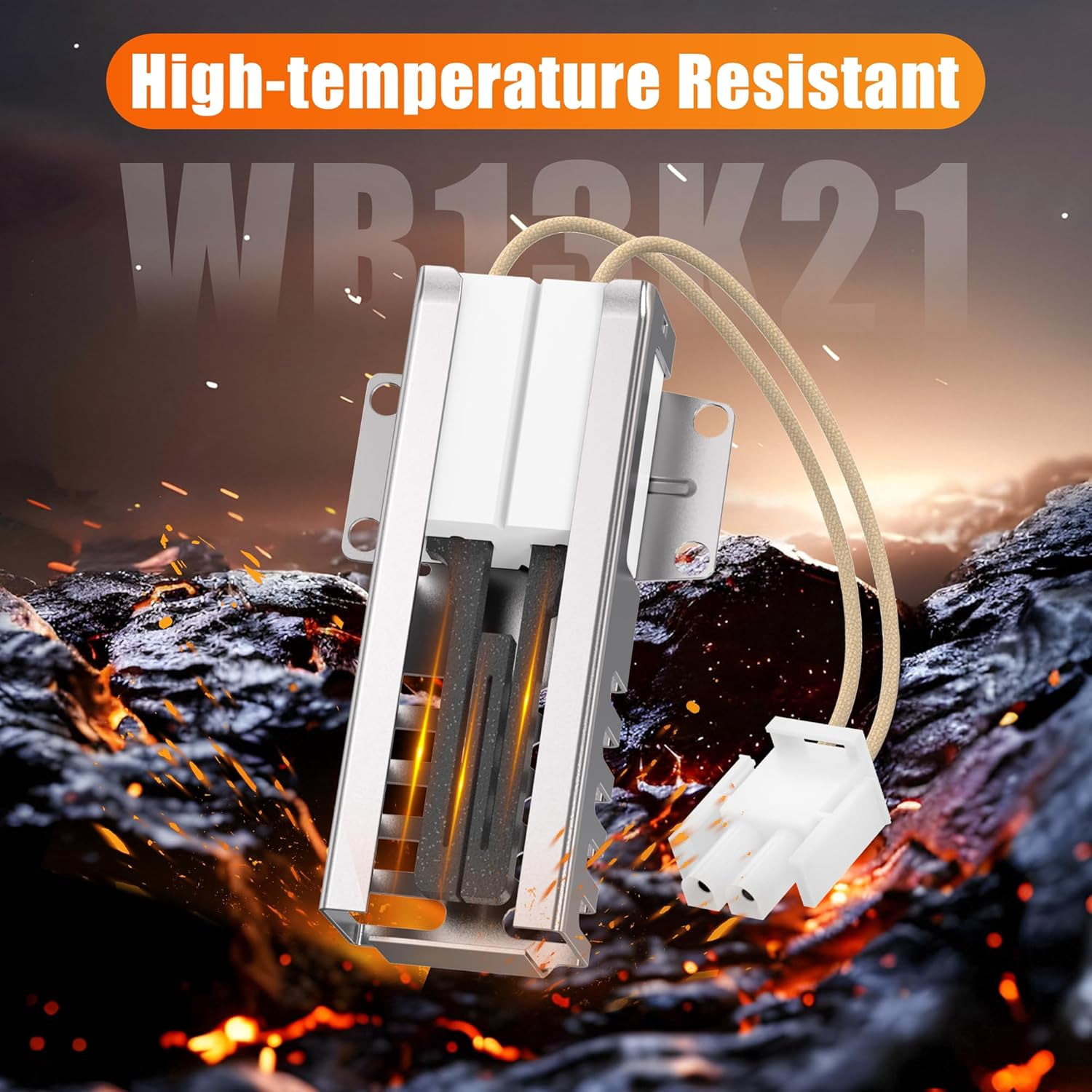 WB13K21 IG9998 Oven Igniter Replacement for Hotpoint and RCA Gas Ran Oven, Replaces WB13K0012, WB13K0013, WB13K0014, WB13K0021, WB13K10009, WB13K10026, WB13K12, WB13K13, WB13K14