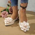 thumbnail image 6 of hoksml Women's Flower Decor Slingback Flats Square Toe Low Heel Dressy Summer Shoes for Ladies, 6 of 9