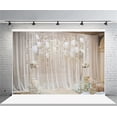 thumbnail image 2 of Ivory Backdrop Curtains 2 Panel 5ft X 10ft Polyester Fabric Wedding Backdrops For Arch Party Stage Ceremony Photography Background Decoration 2 of 11