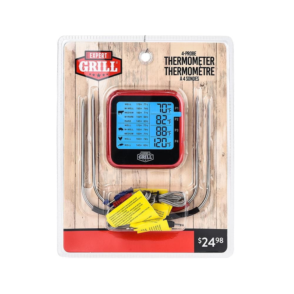 Expert Grill Four Probes Waterpro BBQ Grilling Thermometer