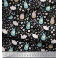 thumbnail image 2 of Soimoi Tissu Popeline de Coton Imprimé Floral & Rabbit pour Enfants Tissu de Couture au Mètre 56 Pouces de Large, 2 of 3