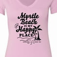 thumbnail image 4 of Inktastic Myrtle Beach is My Happy Place with Palm Trees Women's V-Neck T-Shirt, 4 of 5