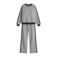 thumbnail image 4 of Women's Sweat Suits Plus Size Color Block Loose Pullover Sweatshirt Sweatpants Casual Set, 4 of 4