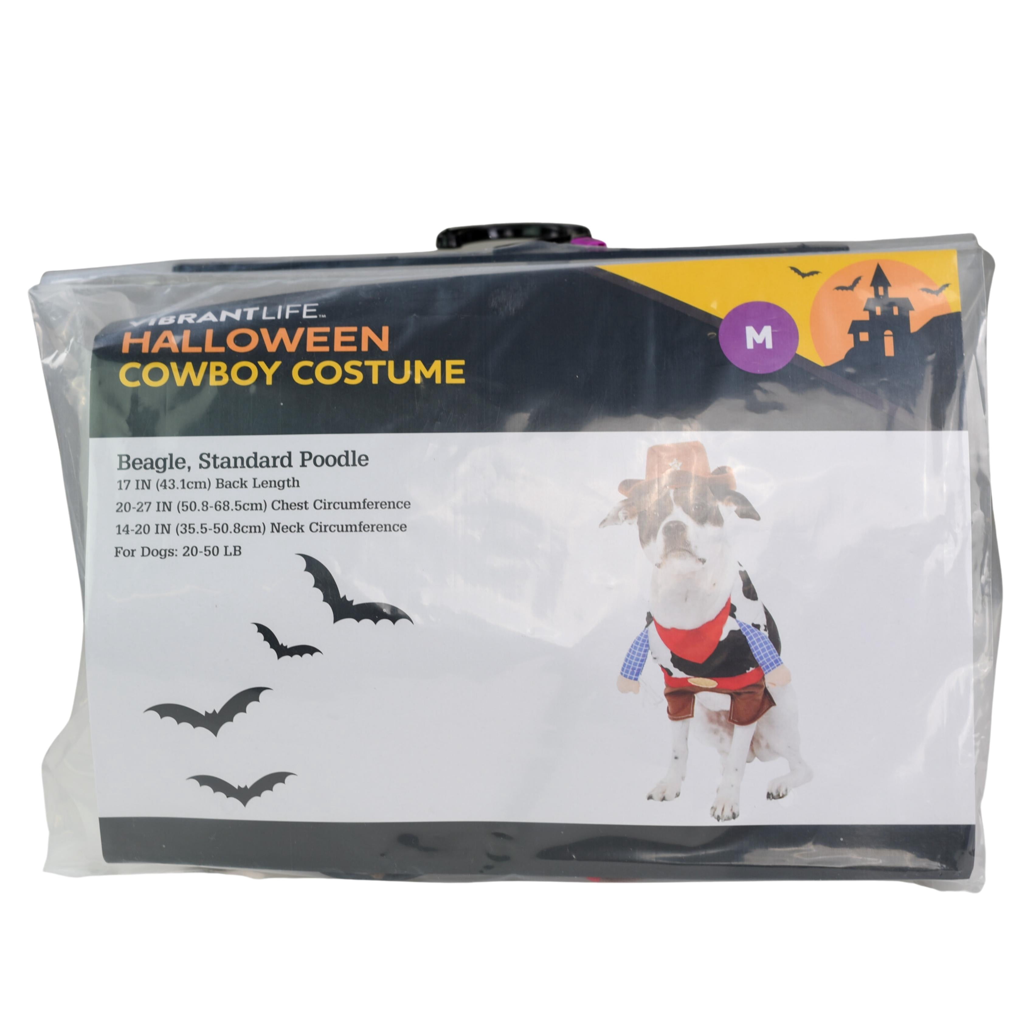 Abbylike Halloween Cowboy Hundekostüm Set – 2-teilig Mit Hut, Für Mittlere Hunde