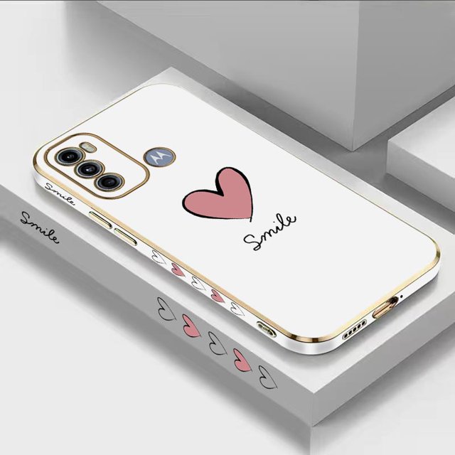 Funda De Lujo Para Motorola Moto G60 G50 G53 G52 G42 G30 G20 G22 G52 G60S G10 G82 Una Corazón Rosa