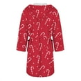 thumbnail image 5 of Women's Fleece Plush Robe Long Warm Plush Bathrobe Loungewear Jacket Printed Comfort Robe, 5 of 5