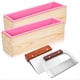 thumbnail image 1 of Kit de 4 Moldes de Jabón Rectangulares con Cortadores - Molde de Silicona Flexible para Jabón de Pan de 42 Oz con Caja de Madera, 1 of 5