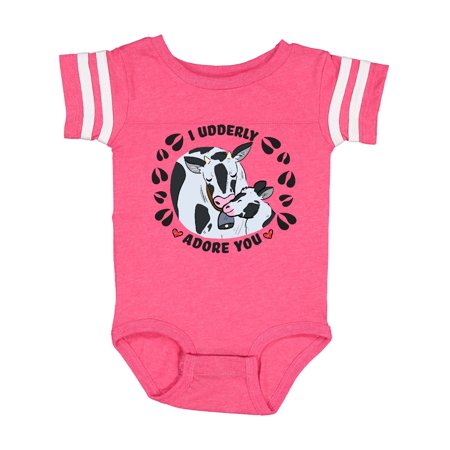 

Inktastic I Udderly Adore You Cows Gift Baby Boy or Baby Girl Bodysuit