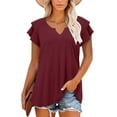 thumbnail image 4 of Womens Tops Dressy Casual Short Sleeve Womens Blouses And Tops Casual Short Sleeve Spring Shirts for Women 2025 Clearance Deals, 4 of 7