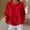 Red, variant on Womens Oversized Long Sleeve Pullovers Solid Color Crewneck Long Sleeve Casual Tops Waffle T-shirt
