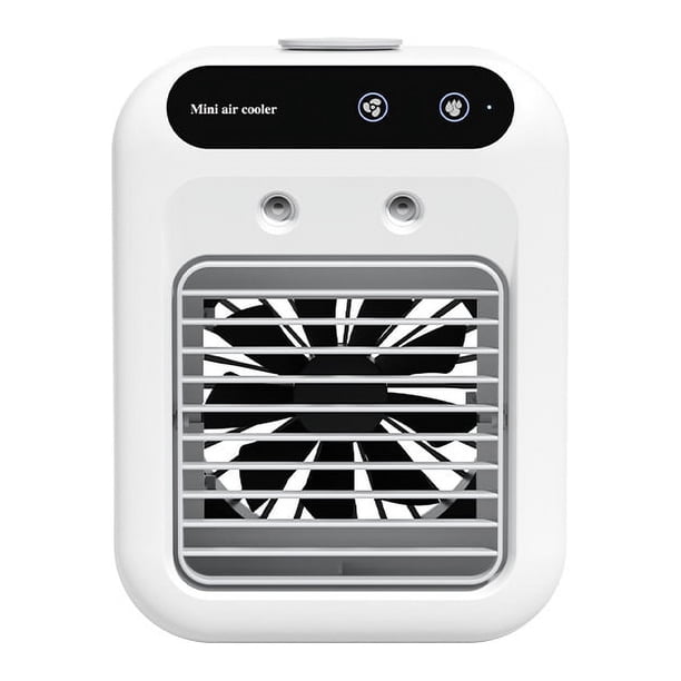 Acondicionadores de aire portátiles / Mini unidad de CA / Enfriador de aire por evaporación personal pequeño y ventilador humidificador para dormitorio, oficina, automóvil, camping Blanco op