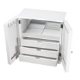 thumbnail image 5 of Elegant White Mirrored Jewelry Box with Lattice Doors and Multi-Compartment Interior Storage, 5 of 5