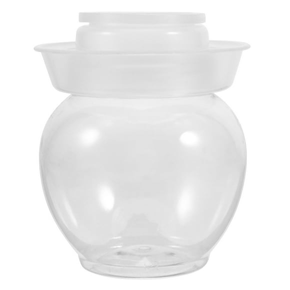 Clear Pickle Jar Fermentation Jar with Lids PET Pickle Jar Storage Container Chinese Pickle Jar with Water Seal Lid for Sauerkraut Canning Fermentation