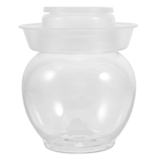 Clear Pickle Jar Fermentation Jar with Lids PET Pickle Jar Storage Container Chinese Pickle Jar with Water Seal Lid for Sauerkraut Canning Fermentation
