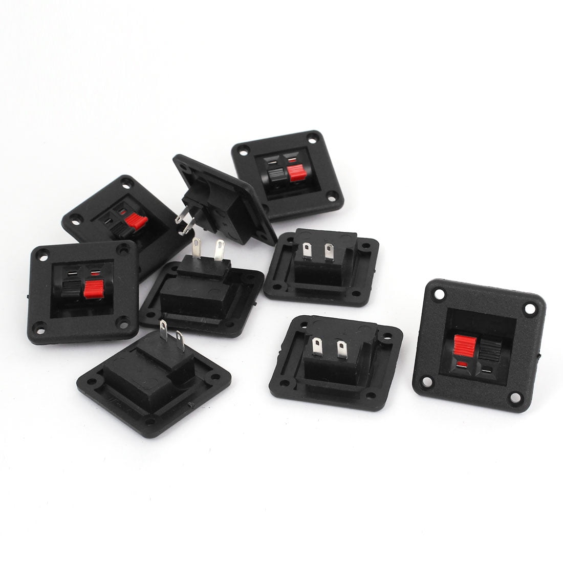 9pcs 2 Way Speaker Box Connector Terminal Binding Post Spring Clip