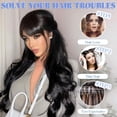 thumbnail image 3 of Extensiones de cabello humano real YNSNR de 35 cm, color marrón claro medio, 3 of 7