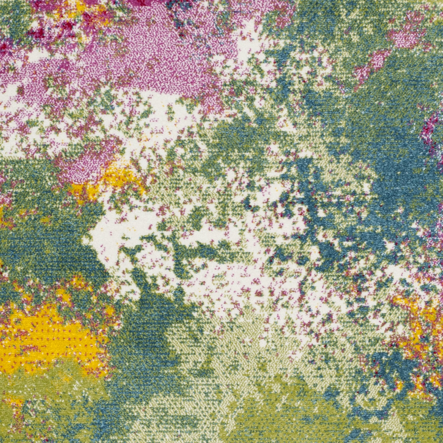SAFAVIEH Watercolor Janie Abstract Colorful Area Rug, Green/Fuchsia, 2'7" x 5'
