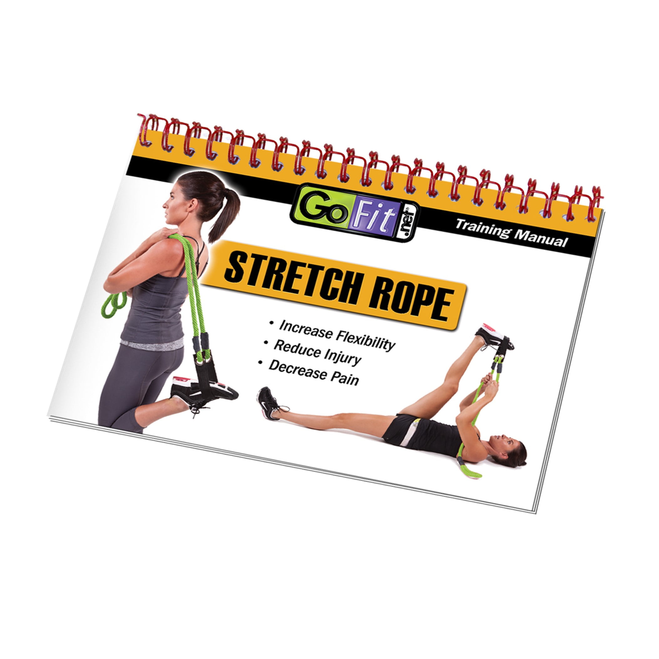 GoFit Stretch Rope with Training Manual – Stretching Strap with Loops for  Muscle Flexibility – 7.5 feet