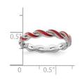 thumbnail image 4 of Sterling Silver Stackable Expressions Red Enamel Ring, 4 of 5