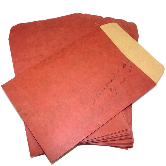 50 Pcs Vintage Envelopes Red Brown Envelopes Retro Style Kraft Paper Envelope for Mail, Letter, Postcard, Gift