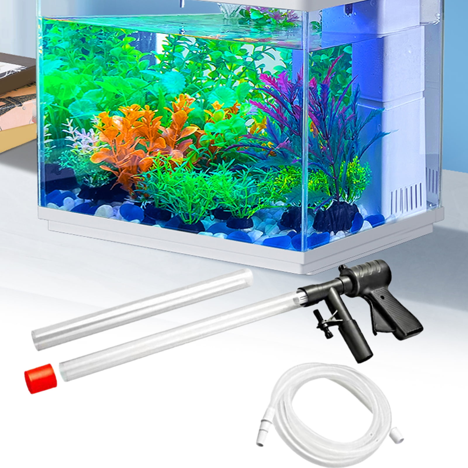 HEVIRGO 1 Set Semiautomatic Fish Tank Washer, Aquarium Water Change Pump, Pneumatic Flow