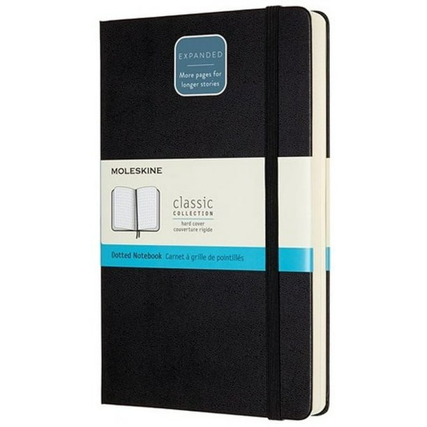 Moleskine Notebook, Expanded Large, Dotted, Black Hard Cover (5 x 8.25