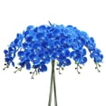 thumbnail image 1 of 3 piezas de tallos de orquídea artificial MENGJIAQI 37 pulgadas azul, 1 of 7