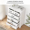 thumbnail image 2 of Vintage Dresser for Bedroom with 6 Drawers, Vintage Design Wood Drawer Dresser Chest of Drawers for Closet, Living Room, Hallway, Nursery, Kids Bedroom, 2 of 9
