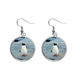 thumbnail image 1 of Océano Antártico pingüino ciencia de piedra de la naturaleza Pendientes pendientes de plata colgantes joyas señora Unbranded M, 1 of 3