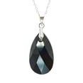 thumbnail image 3 of Juego de aretes y cadena ZVEZDA plata mexicana ley .925 negro, 3 of 5