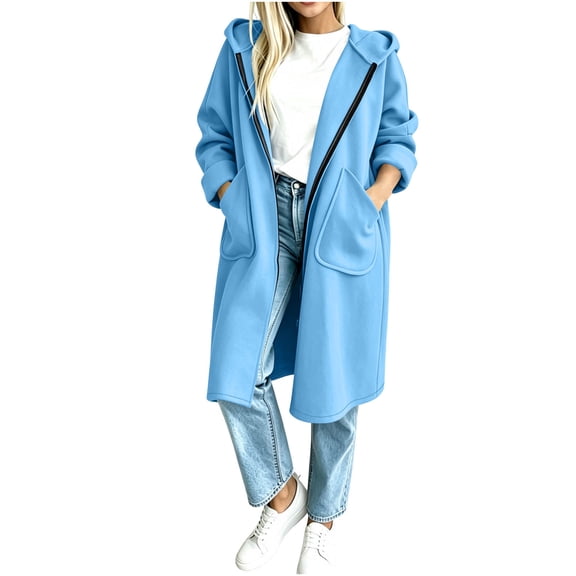 Luvrsol Women's Long Open Front Sweatshirt Cardigan, Long Sleeve Casual Loose Outerwear with Pockets S-2XL
