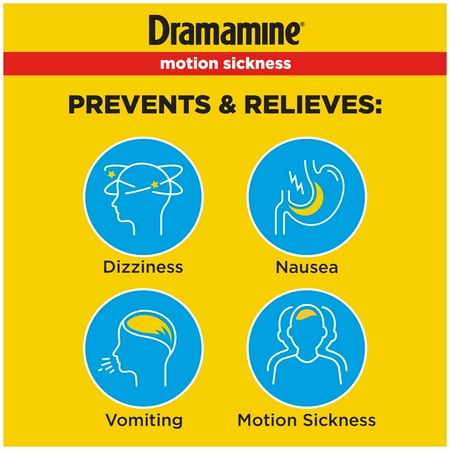 (2 pack) Dramamine Original, Motion Sickness Relief, Travel Vial, 12 Count