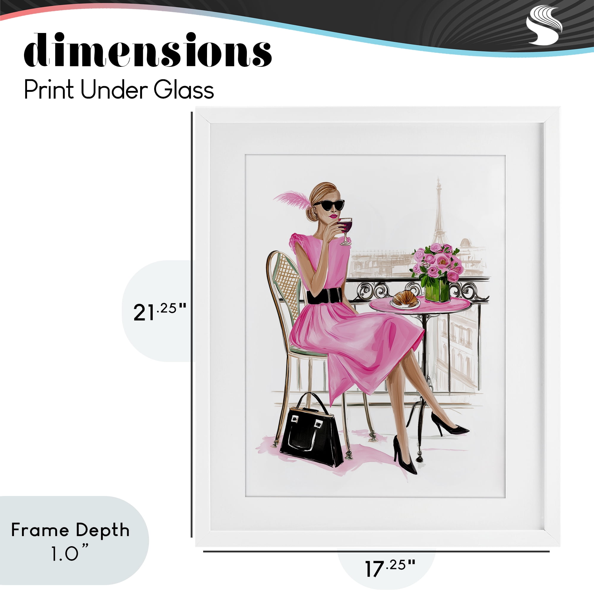 Stupell Industries Parisian Chic on Cafe Balcony White Framed Print Under Glass, design by Jess Stempel