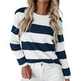 thumbnail image 2 of Long Sleeve Tops Womens Long Sleeve Shirts T Shirts Crew Neck Shirts Basic Tee Comfy Striped Printed Tops Blouse, 2 of 5