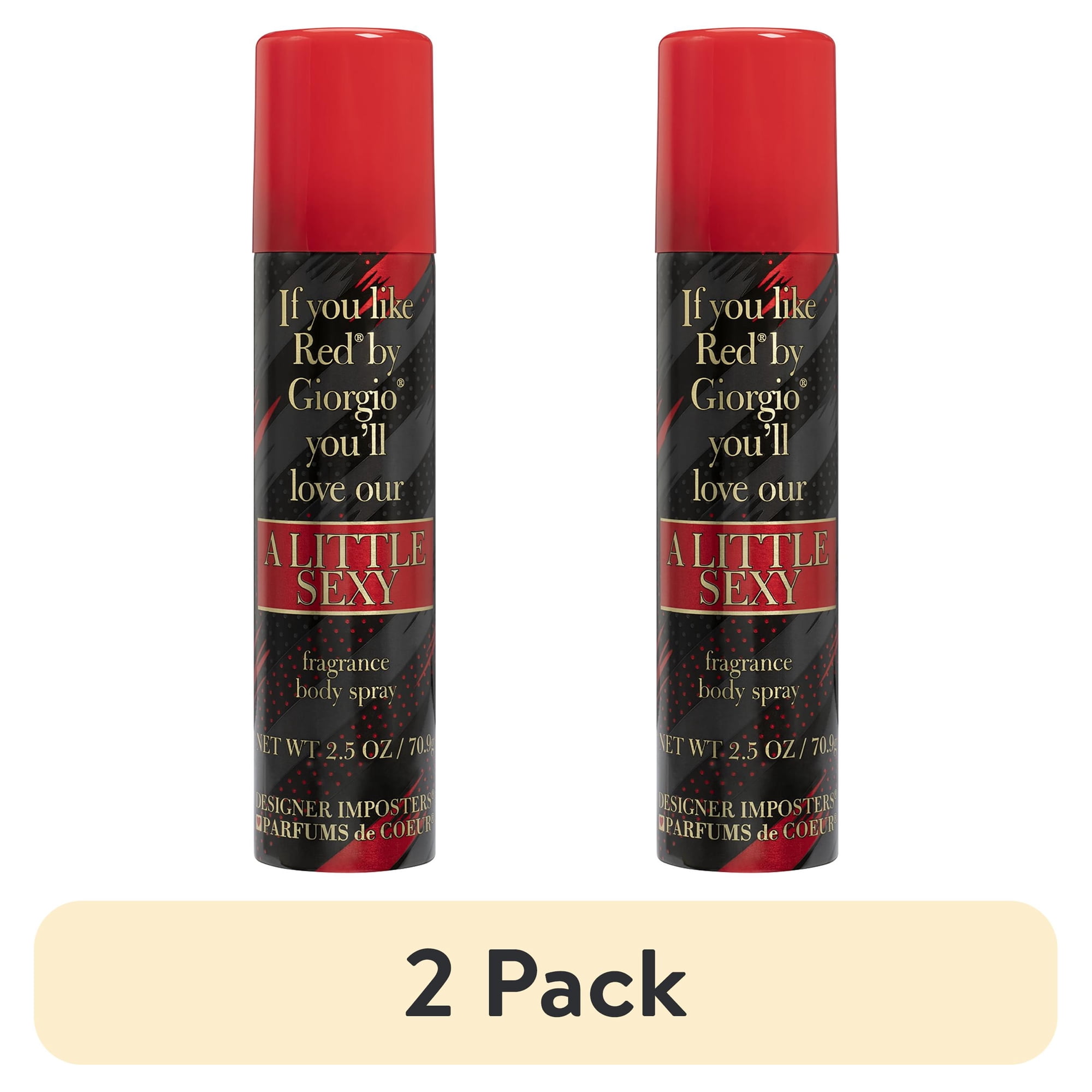 (2 pack) Designer Imposters A Little Sexy Body Spray for Women 2.5 oz