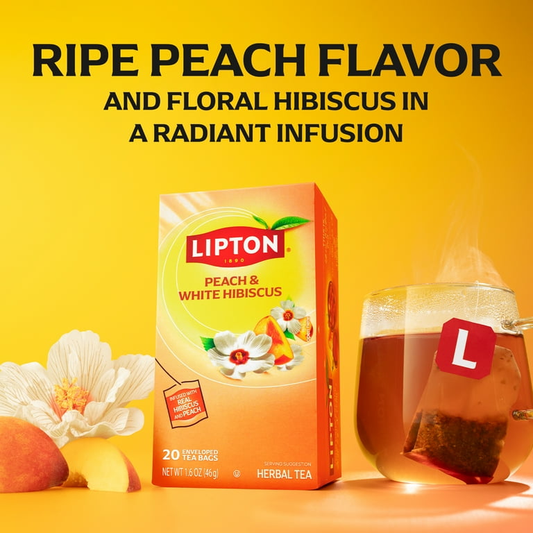 Lipton Peach Paradise Herbal Tea Bags, Caffeine Free Fruit Tea