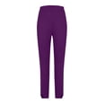 thumbnail image 4 of lcziwo Hoy Oferta Flash, High Waisted Leggings for Women Casual Split BottomFull Length Yoga Pants Solid Color Tummy Control Tight Legging Purple S, 4 of 7