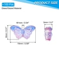 thumbnail image 2 of Uxcell Butterfly Beads, 100Pcs Crystal Butterfly Beads Translucent Czech Glass Beads, Pink Purple, 2 of 6